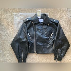 Urban Revivo Faux Leather Cropped Jacket